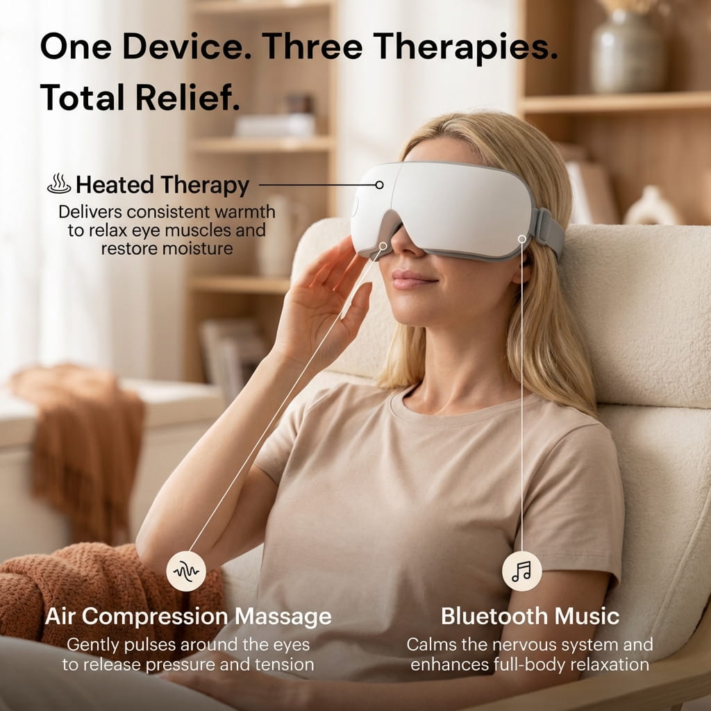 Eyloft™ Heated Eye Recovery Mask – Release Tension and Eye Pressure in 15 Minutes