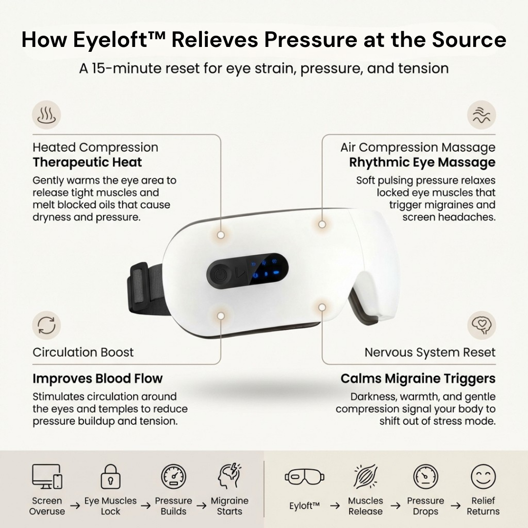 Eyloft™ Heated Eye Recovery Mask – Release Tension and Eye Pressure in 15 Minutes